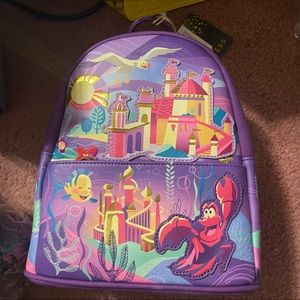 NWT loungefly Ariel castle series backpack